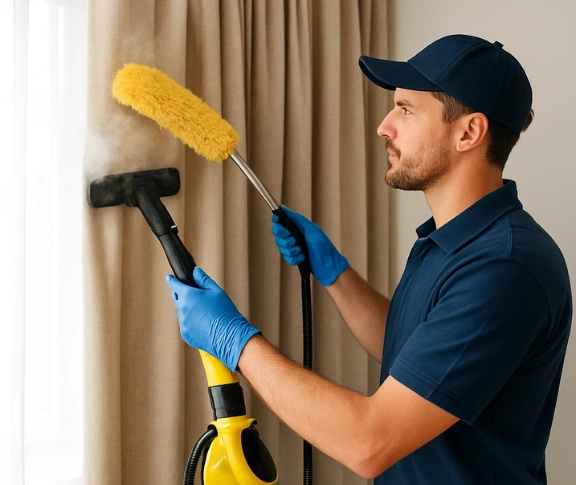 Trusted curtain steam cleaning technician Matty Curtain Cleaning beerburrum QLD