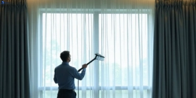 Commercial curtain steam cleaning service beerburrum hotels offices