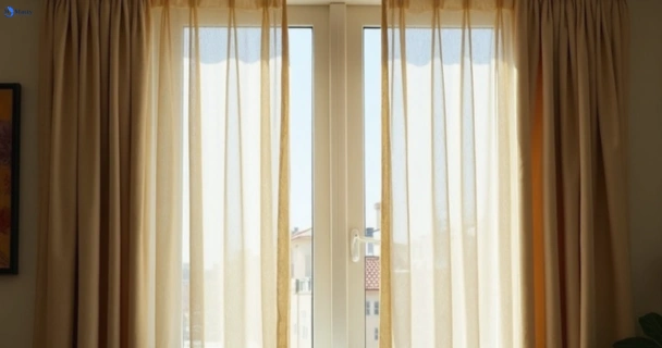 Dusty and dull curtains in beerburrum before steam cleaning